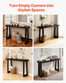 VEVOR 118 cm konsoles galds aiz dīvāna, 2 līmeņi, šaurs galds priekšnamam un gaitenim, melns