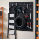 VEVOR Slatwall rievoto sienas paneļu sistēma, 1220 × 1220 mm, PVC modulāri sienas paneļi melnā krāsā, viegli uzstādāma, pielāgojama un piegriežama uzglabāšanas un demonstrēšanas sistēma, garāžai, darbnīcai, veikalam un mājai