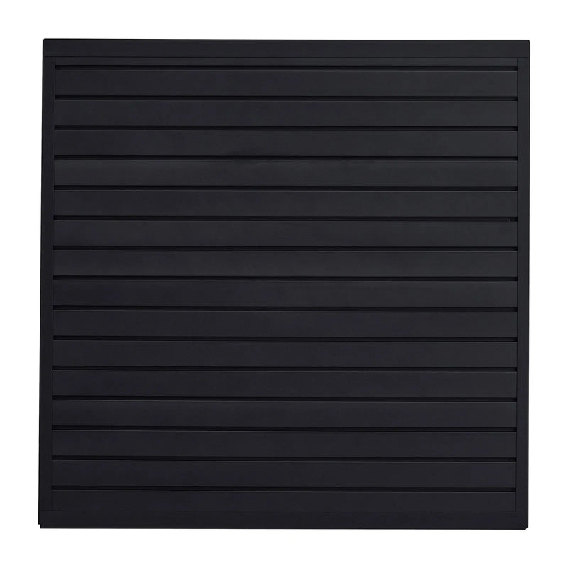 VEVOR Slatwall rievoto sienas paneļu sistēma, 1220 × 1220 mm, PVC modulāri sienas paneļi melnā krāsā, viegli uzstādāma, pielāgojama un piegriežama uzglabāšanas un demonstrēšanas sistēma, garāžai, darbnīcai, veikalam un mājai