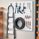 VEVOR Slatwall rievoto sienas paneļu sistēma, 1220 × 1220 mm, PVC modulāri sienas paneļi baltā krāsā, viegli uzstādāma, pielāgojama un piegriežama uzglabāšanas un demonstrēšanas sistēma, garāžai, darbnīcai, veikalam un mājai