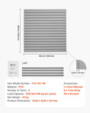 VEVOR Slatwall rievoto sienas paneļu sistēma, 1220 × 1220 mm, PVC modulāri sienas paneļi pelēkā krāsā, viegli uzstādāma, pielāgojama un piegriežama uzglabāšanas un demonstrēšanas sistēma, garāžai, darbnīcai, veikalam un mājai