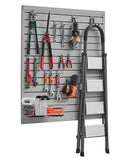 VEVOR Slatwall rievoto sienas paneļu sistēma, 1220 × 1220 mm, PVC modulāri sienas paneļi pelēkā krāsā, viegli uzstādāma, pielāgojama un piegriežama uzglabāšanas un demonstrēšanas sistēma, garāžai, darbnīcai, veikalam un mājai