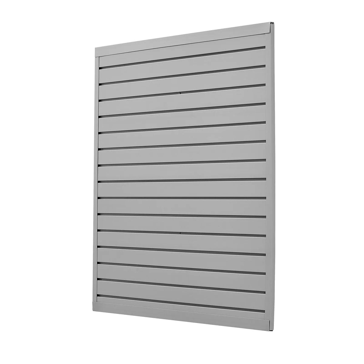 VEVOR Slatwall rievoto sienas paneļu sistēma, 1220 × 1220 mm, PVC modulāri sienas paneļi pelēkā krāsā, viegli uzstādāma, pielāgojama un piegriežama uzglabāšanas un demonstrēšanas sistēma, garāžai, darbnīcai, veikalam un mājai