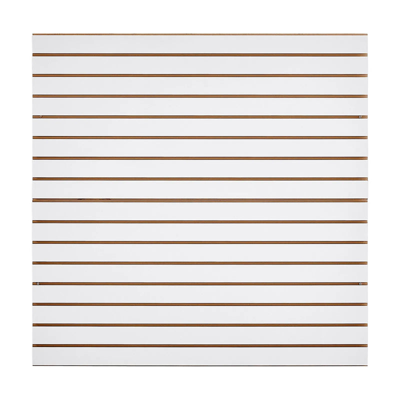 VEVOR Slatwall rievoto sienas paneļu sistēma, 1220 × 1220 mm, modulāri MDF sienas paneļi baltā krāsā, viegli uzstādāma, pielāgojama un piegriežama uzglabāšanas un demonstrēšanas sistēma, garāžai, darbnīcai