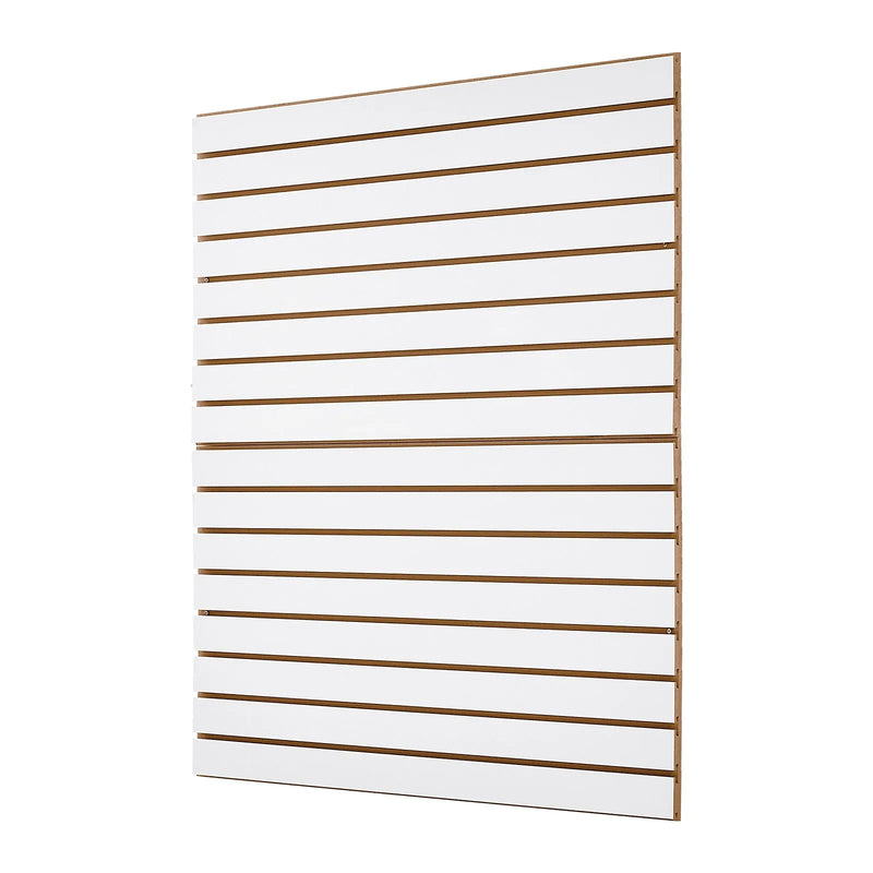 VEVOR Slatwall rievoto sienas paneļu sistēma, 1220 × 1220 mm, modulāri MDF sienas paneļi baltā krāsā, viegli uzstādāma, pielāgojama un piegriežama uzglabāšanas un demonstrēšanas sistēma, garāžai, darbnīcai