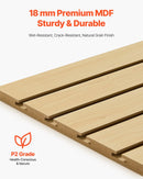 VEVOR rievoto sienas paneļu sistēma, 1220 × 1220 mm, MDF modulārs Slatwall uzglabāšanas un demonstrēšanas panelis dabīga koka izskatā, viegli uzstādāms, regulējams un piegriežams, garāžai, darbnīcai, veikalam un mājai