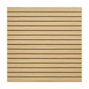 VEVOR rievoto sienas paneļu sistēma, 1220 × 1220 mm, MDF modulārs Slatwall uzglabāšanas un demonstrēšanas panelis dabīga koka izskatā, viegli uzstādāms, regulējams un piegriežams, garāžai, darbnīcai, veikalam un mājai