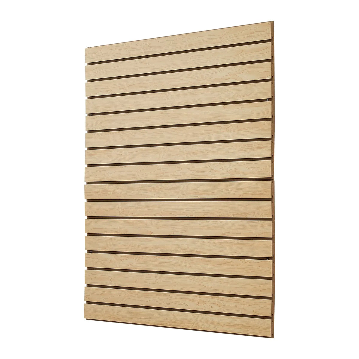 VEVOR rievoto sienas paneļu sistēma, 1220 × 1220 mm, MDF modulārs Slatwall uzglabāšanas un demonstrēšanas panelis dabīga koka izskatā, viegli uzstādāms, regulējams un piegriežams, garāžai, darbnīcai, veikalam un mājai