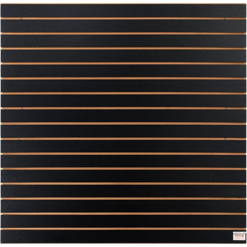 VEVOR Slatwall rievoto sienas paneļu komplekts, 2 paneļi, katrs 1220 × 610 mm, lieljaudas melna sienas uzglabāšanas un demonstrēšanas sistēma, garāžai, darbnīcai, veikalam