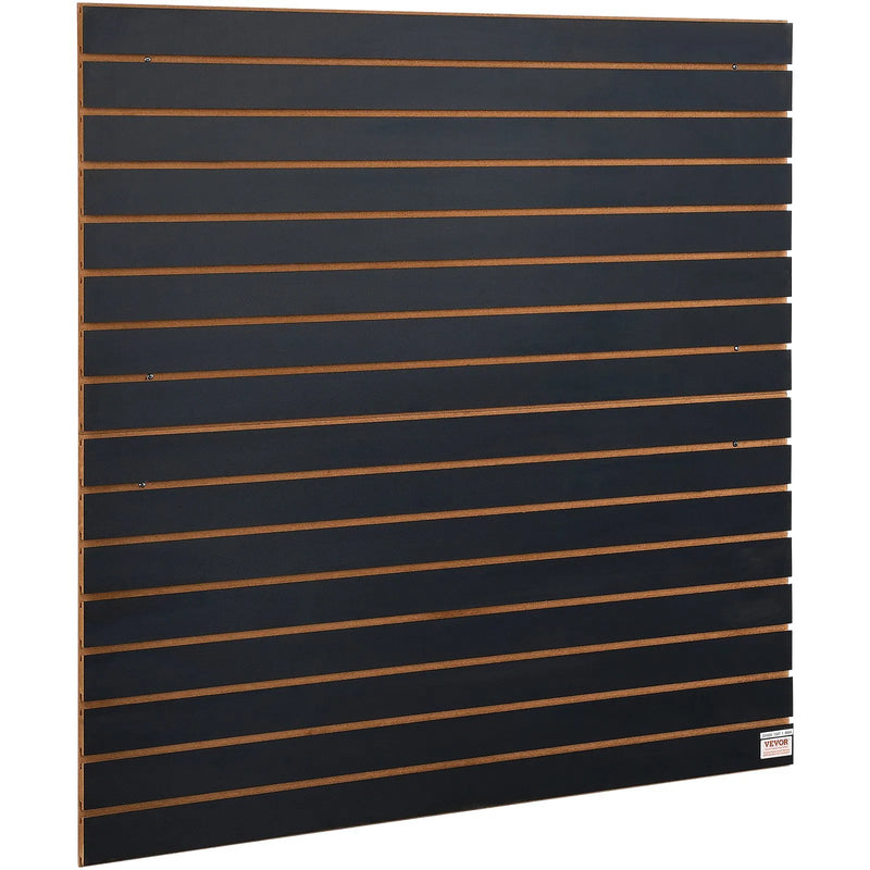 VEVOR Slatwall rievoto sienas paneļu komplekts, 2 paneļi, katrs 1220 × 610 mm, lieljaudas melna sienas uzglabāšanas un demonstrēšanas sistēma, garāžai, darbnīcai, veikalam