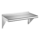VEVOR JC-WS-1224-418 nerūsējošā tērauda sienas plaukts, 305 × 610 mm, 113 kg kravnesība, komerciāls peldošais plaukts ar kronšteiniem, virtuvei, restorānam un garāžai