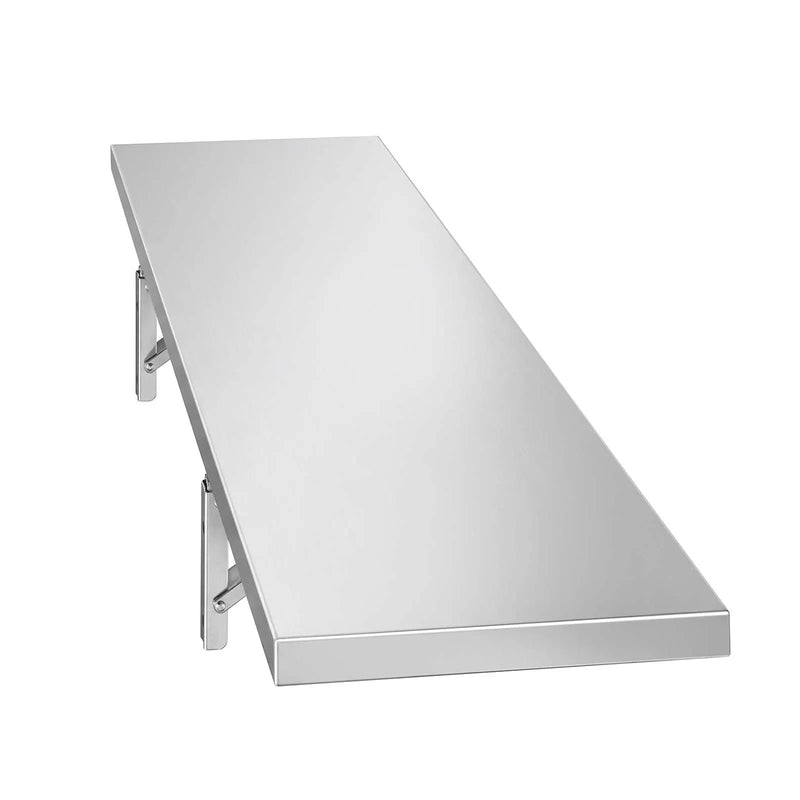 VEVOR nerūsējošā tērauda sienas plaukts, 305 × 1219 mm, salokāms, 136 kg kravnesība, komerciāls peldošais plaukts ar kronšteiniem, virtuvei, restorānam un garāžai