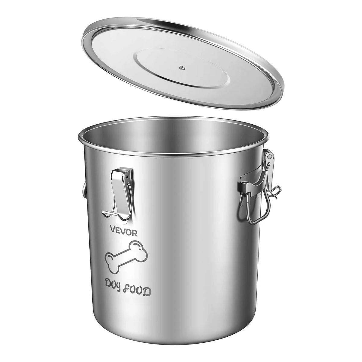 VEVOR Stainless Steel Pet Food Container for Dogs and Cats with Airtight Lid, 20 l (~8 kg)