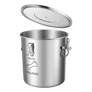 VEVOR HC-20 LT, 20 l nerūsējošā tērauda barības uzglabāšanas konteiners suņiem un kaķiem, līdz ~8 kg, hermētisks vāks, 2 rokturi, metāla tvertne sausajai barībai, rīsiem un miltiem