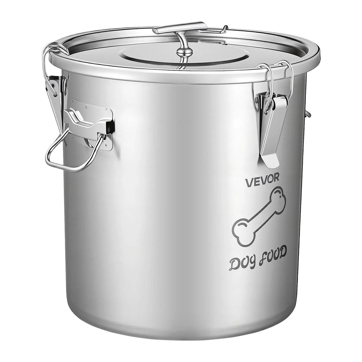 VEVOR Stainless Steel Pet Food Container for Dogs and Cats with Airtight Lid, 20 l (~8 kg)
