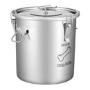 VEVOR HC-20 LT, 20 l nerūsējošā tērauda barības uzglabāšanas konteiners suņiem un kaķiem, līdz ~8 kg, hermētisks vāks, 2 rokturi, metāla tvertne sausajai barībai, rīsiem un miltiem