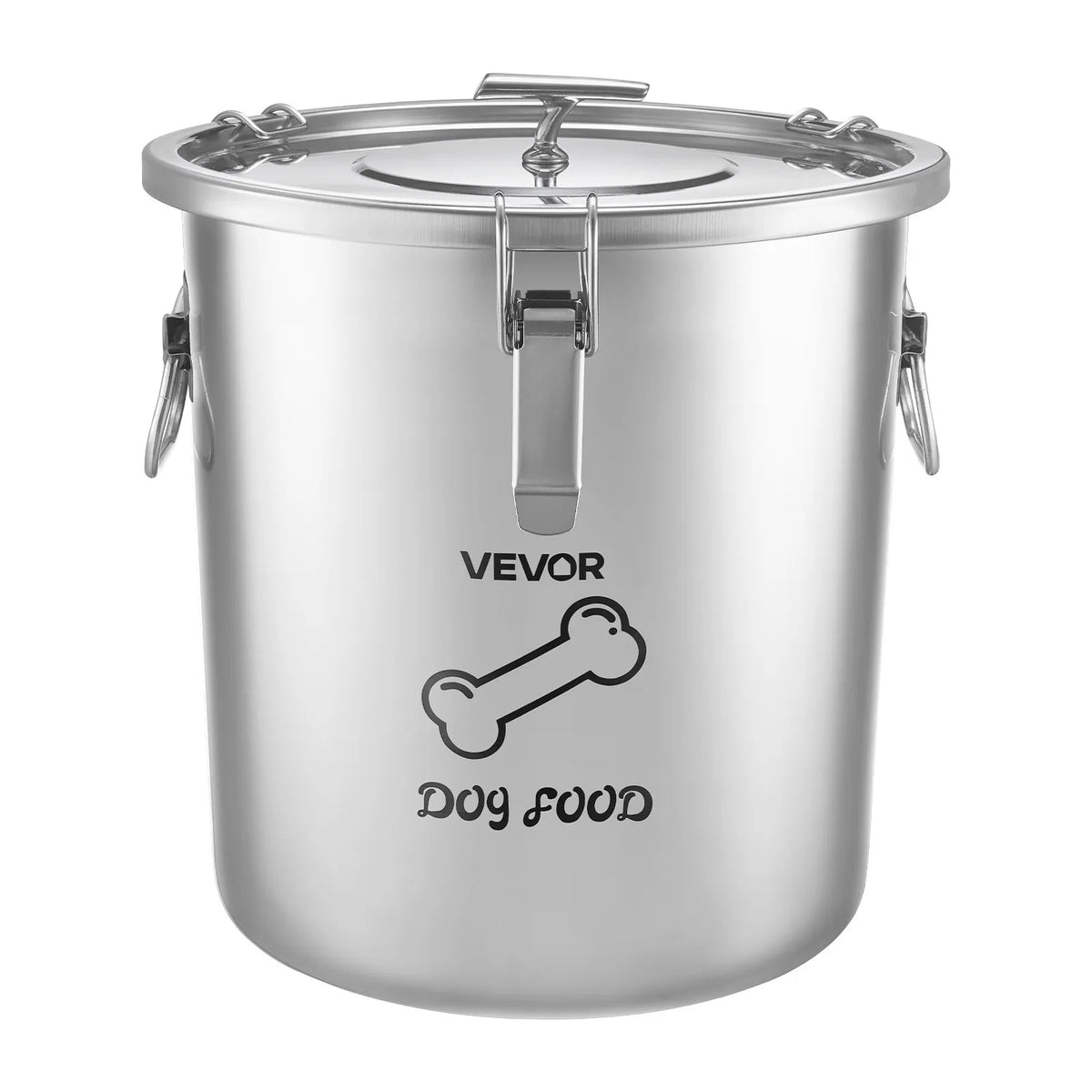 VEVOR Stainless Steel Pet Food Container for Dogs and Cats with Airtight Lid, 20 l (~8 kg)