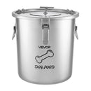 VEVOR HC-20 LT, 20 l nerūsējošā tērauda barības uzglabāšanas konteiners suņiem un kaķiem, līdz ~8 kg, hermētisks vāks, 2 rokturi, metāla tvertne sausajai barībai, rīsiem un miltiem