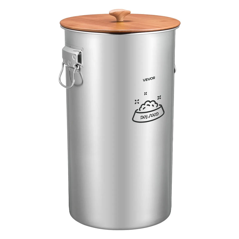 VEVOR HC-35 LT, 35 l nerūsējošā tērauda barības uzglabāšanas konteiners suņiem un kaķiem, līdz 14 kg, hermētisks vāks, 2 rokturi, metāla tvertne sausajai barībai, rīsiem un miltiem