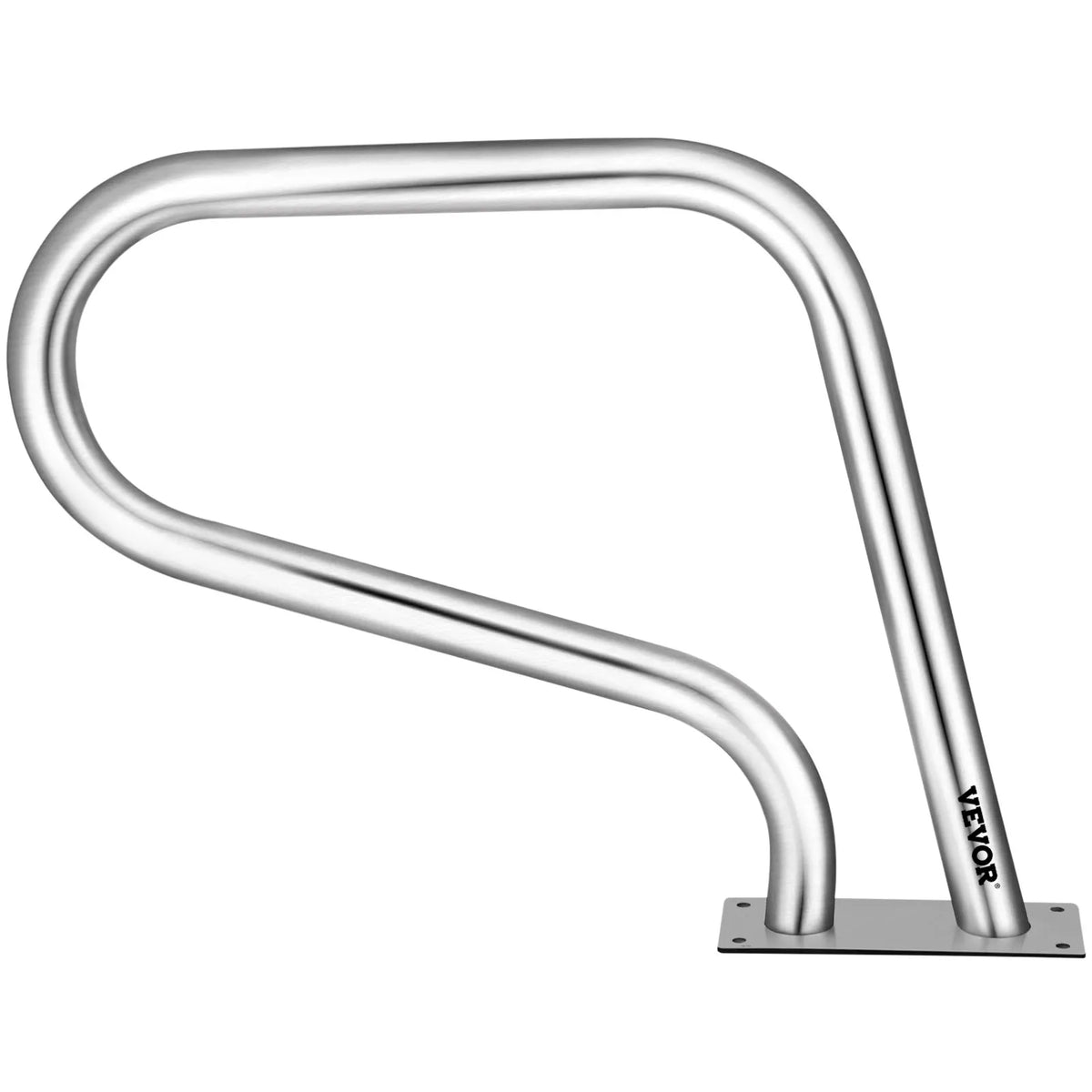 VEVOR Pool Handrails 76 × 56 cm, Grade 304 Stainless Steel Safety Handrails for Swimming Pools with 113 kg Load Capacity, Silver, Rust-Resistant, with Blue Grip Cover, M8 Drill Bits and Self-Tapping Screws