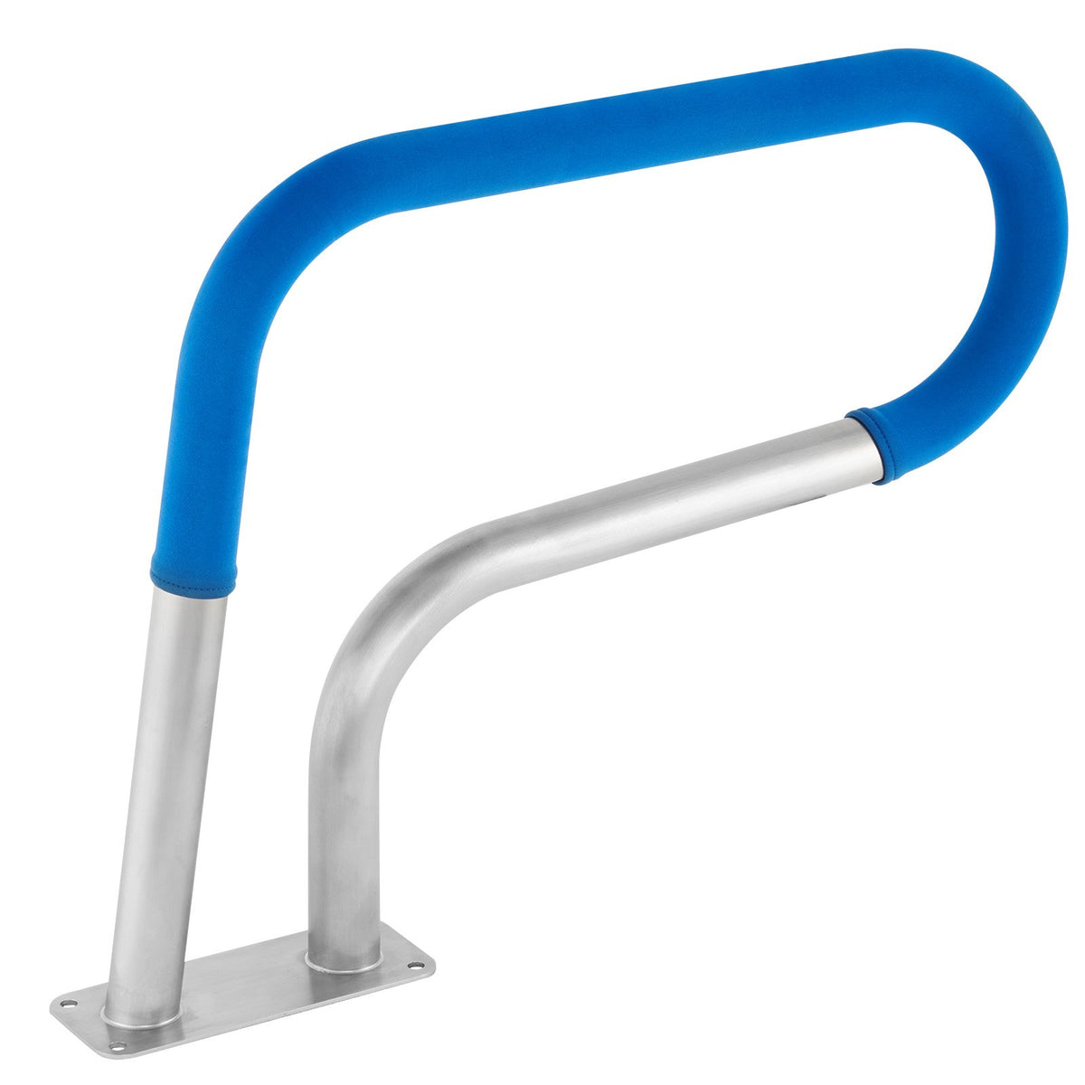 VEVOR Pool Handrails 76 × 56 cm, Grade 304 Stainless Steel Safety Handrails for Swimming Pools with 113 kg Load Capacity, Silver, Rust-Resistant, with Blue Grip Cover, M8 Drill Bits and Self-Tapping Screws