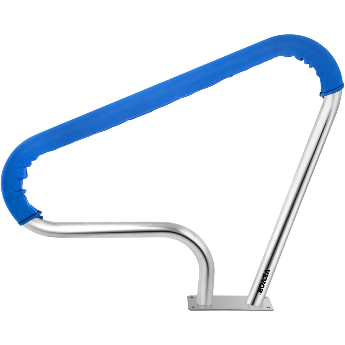 VEVOR Pool Handrails 99 × 81 cm, 304 Stainless Steel Safety Handrails for Swimming Pools with 113 kg Load Capacity, Silver, Rust-Resistant, with Blue Grip Cover, M8 Drill Bits and Self-Tapping Screws
