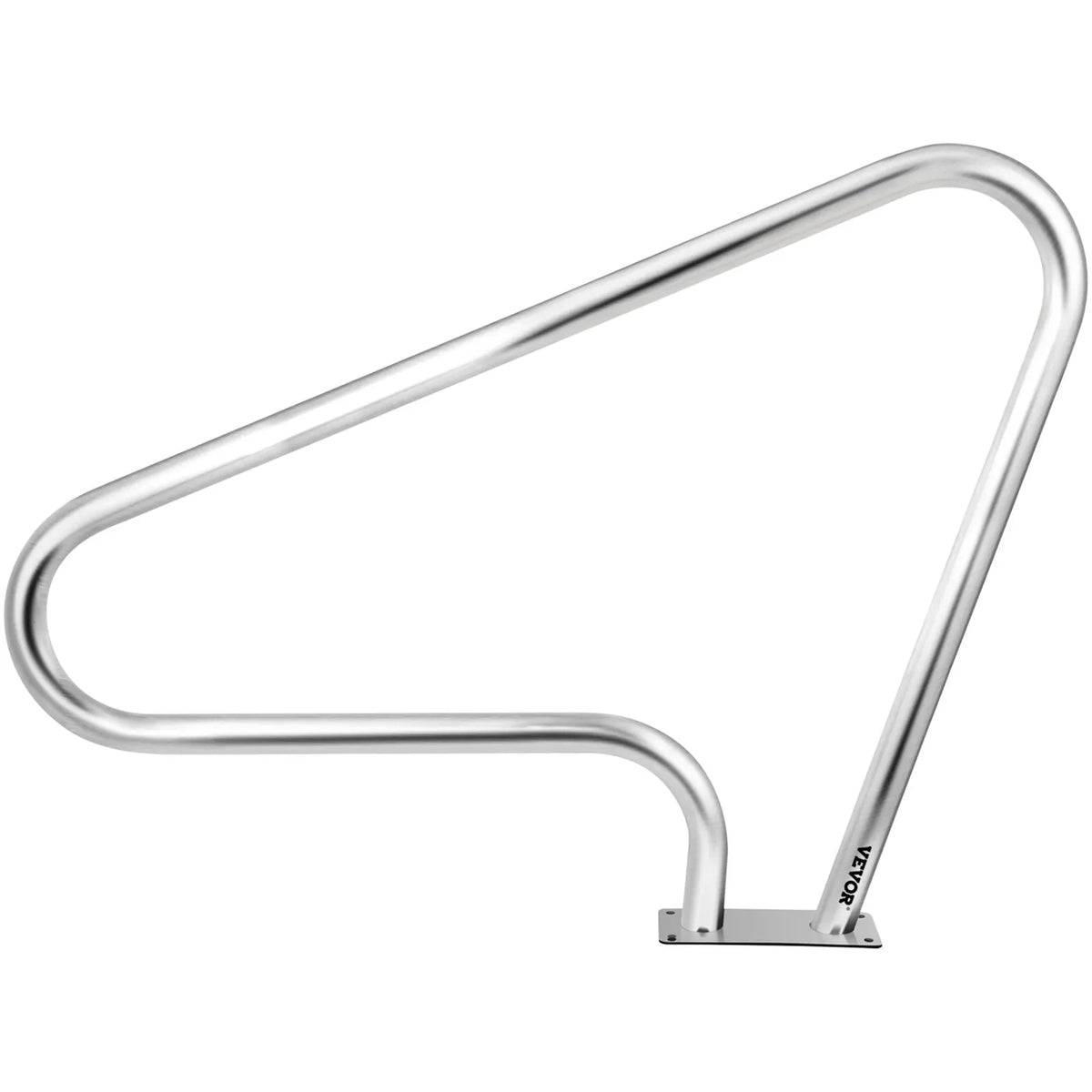 VEVOR Pool Handrail 122 × 91 cm, Stainless Steel 304, Load Capacity up to 113 kg, Silver, Rust-Resistant, Pool Handrail with Blue Grip Cover, Includes M8 Drill Bit and Self-Tapping Screws