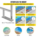 VEVOR baseina margas 139,7 × 81,3 cm, 304. klases nerūsējošais tērauds, kravnesība līdz 113,4 kg, sudrabotas, izturīgas pret rūsu, ergonomiskas baseina margas ar zilu satvēriena pārklājumu, komplektā M8 urbjmašīnas uzgalis un pašurbjošās skrūves