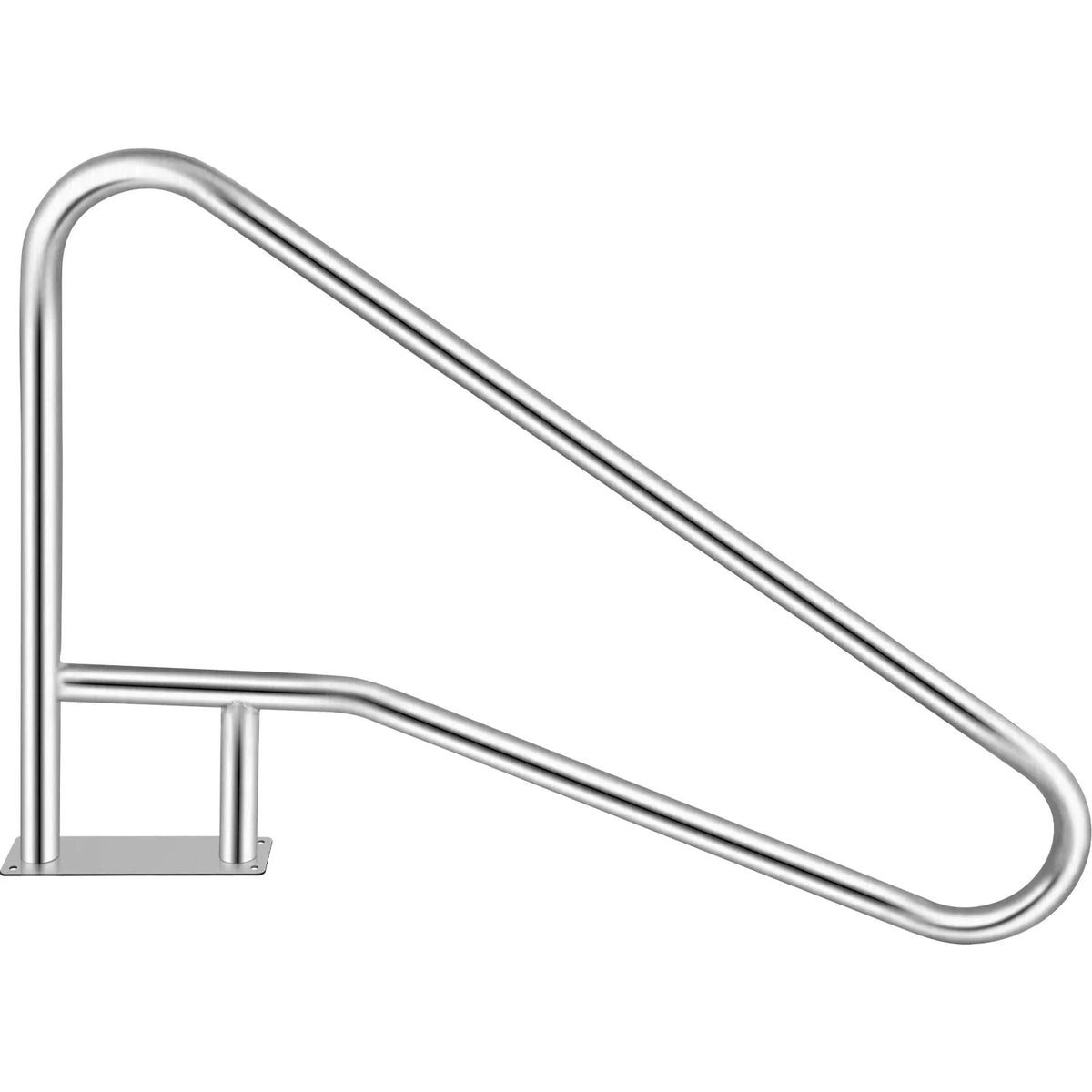 VEVOR Pool Handrails 139.7 × 81.3 cm, Grade 304 Stainless Steel, Load Capacity up to 113.4 kg, Silver, Rust-Resistant, Ergonomic Pool Handrails with Blue Grip Coating, Includes M8 Drill Bit and Self-Tapping Screws