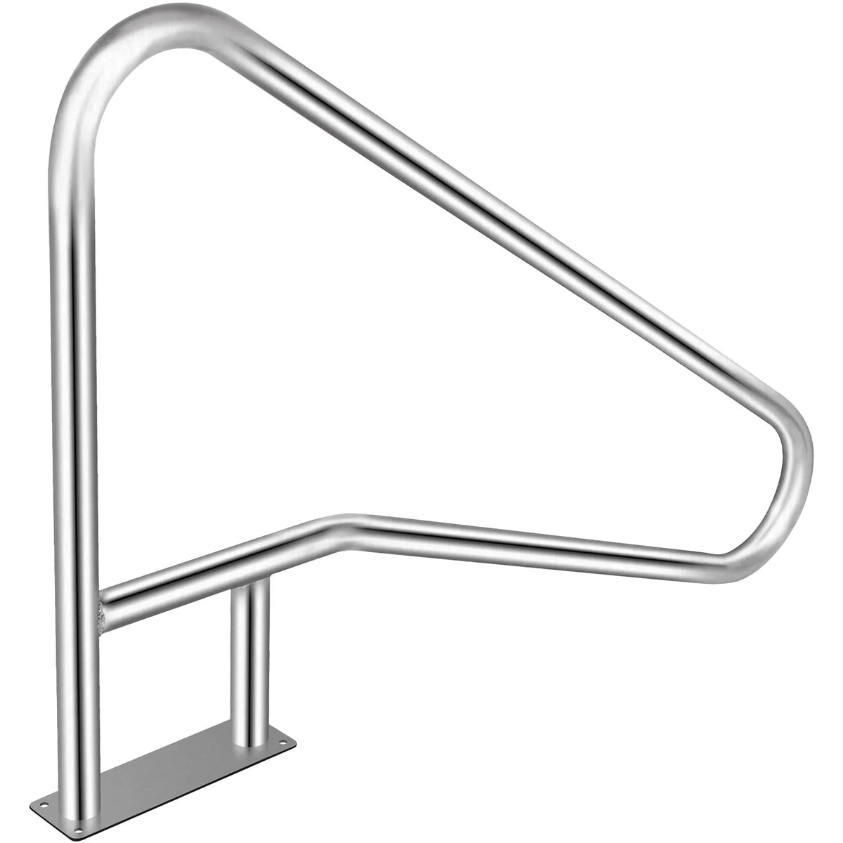 VEVOR Pool Handrails 139.7 × 81.3 cm, Grade 304 Stainless Steel, Load Capacity up to 113.4 kg, Silver, Rust-Resistant, Ergonomic Pool Handrails with Blue Grip Coating, Includes M8 Drill Bit and Self-Tapping Screws