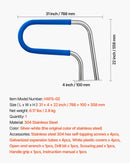 VEVOR baseina margas 78,8 × 55,8 cm, pastiprinātas 304 nerūsējošā tērauda peldbaseina margas ar nestspēju līdz 100 kg, noņemams neslīdošs roktura pārvalks, bagātīgs piederumu komplekts lietošanai pie baseina, akvaparkos un spa centros