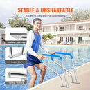 VEVOR baseina margas 99 × 81 cm, nerūsējošā tērauda drošības margas ar pamatplāksni iekštelpu un āra baseiniem, pretslīdes satvēriena stienis ar pārklājumu un piederumiem spa zonām