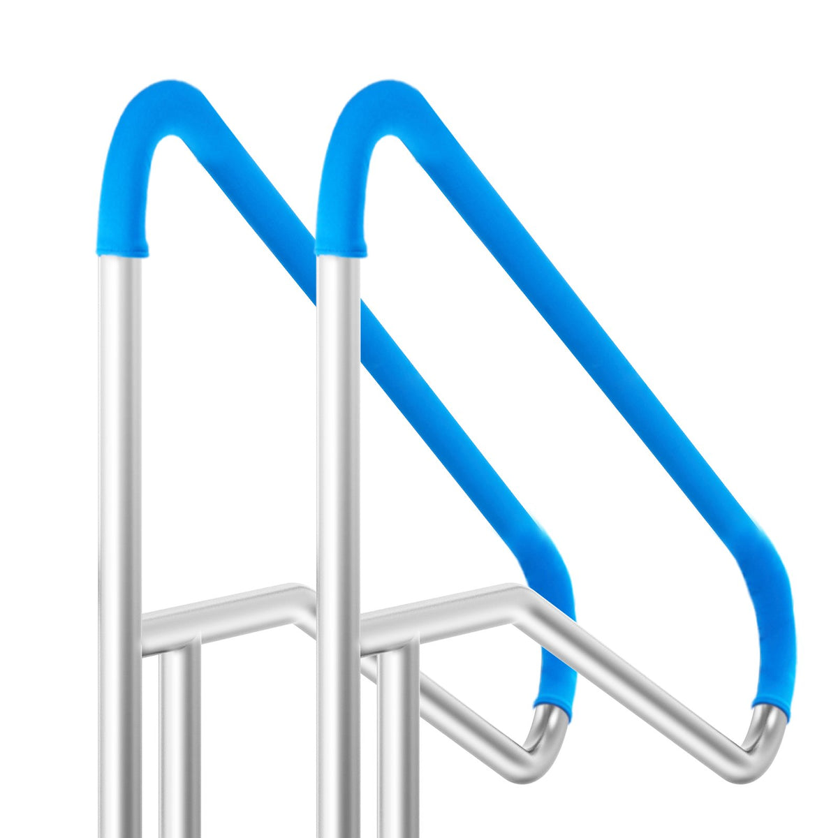 VEVOR Pool Handrails 2 pcs, 140 × 81 cm, Stainless Steel Handrails with Base Plate for Indoor and Outdoor Pools, Pool Safety Handrail Covers, Rust-Resistant Grab Bar with Handle Cover and Accessories for Spa Areas