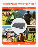 VEVOR salokāms saules panelis S200, 200 W, monokristālisks, ≥24% efektivitāte, MC4, USB-A, USB-C un DC, IP67, pārnēsājams, enerģijas stacijām, kempingam un pārgājieniem