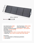 VEVOR salokāms saules panelis S200, 200 W, monokristālisks, ≥24% efektivitāte, MC4, USB-A, USB-C un DC, IP67, pārnēsājams, enerģijas stacijām, kempingam un pārgājieniem