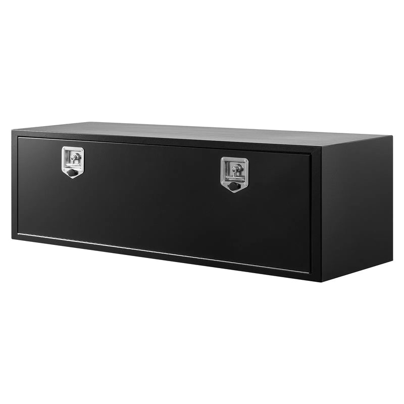 VEVOR zemvirsbūves kravas automašīnas instrumentu kaste 1524 × 457 × 457 mm, smagas slodzes tērauda piekabes uzglabāšanas kaste ar slēdzeni un atslēgām, ūdensizturīga, zem virsbūves ar T veida rokturi kravas automašīnai, furgonam un SUV, melna