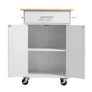 VEVOR virtuves sala uz riteņiem ar uzglabāšanas vietu, 631 mm plats mobilais virtuves ratiņš ar grozāmiem riteņiem, atvilktni, uzglabāšanas skapi, dvieļu turētāju un āķiem, galds mājai un ēdamistabai, balts