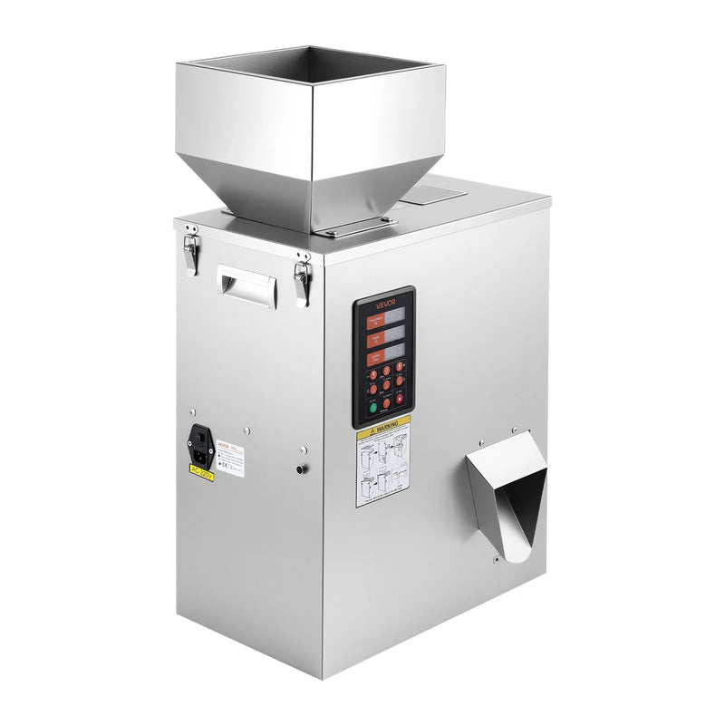 VEVOR pulvera pildīšanas iekārta, 10–500 g automātisks dozators, augstas precizitātes nerūsējošā tērauda viedā svēršanas un dozēšanas iekārta kafijas pupiņām, graudiem, tējai un garšvielām, sudraba krāsā