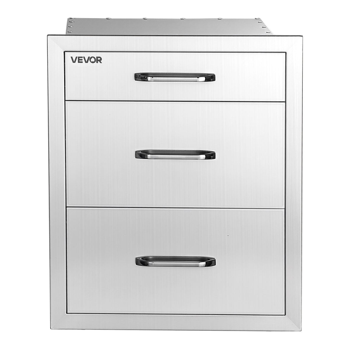VEVOR āra virtuves atvilktņu bloks, 3 līmeņi, 51,8 × 52 × 44,2 cm, iebūvējams BBQ salā, ar rokturiem