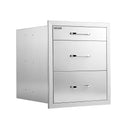 VEVOR āra virtuves atvilktņu bloks, 3 līmeņi, 51,8 × 52 × 44,2 cm, iebūvējams BBQ salā, ar rokturiem