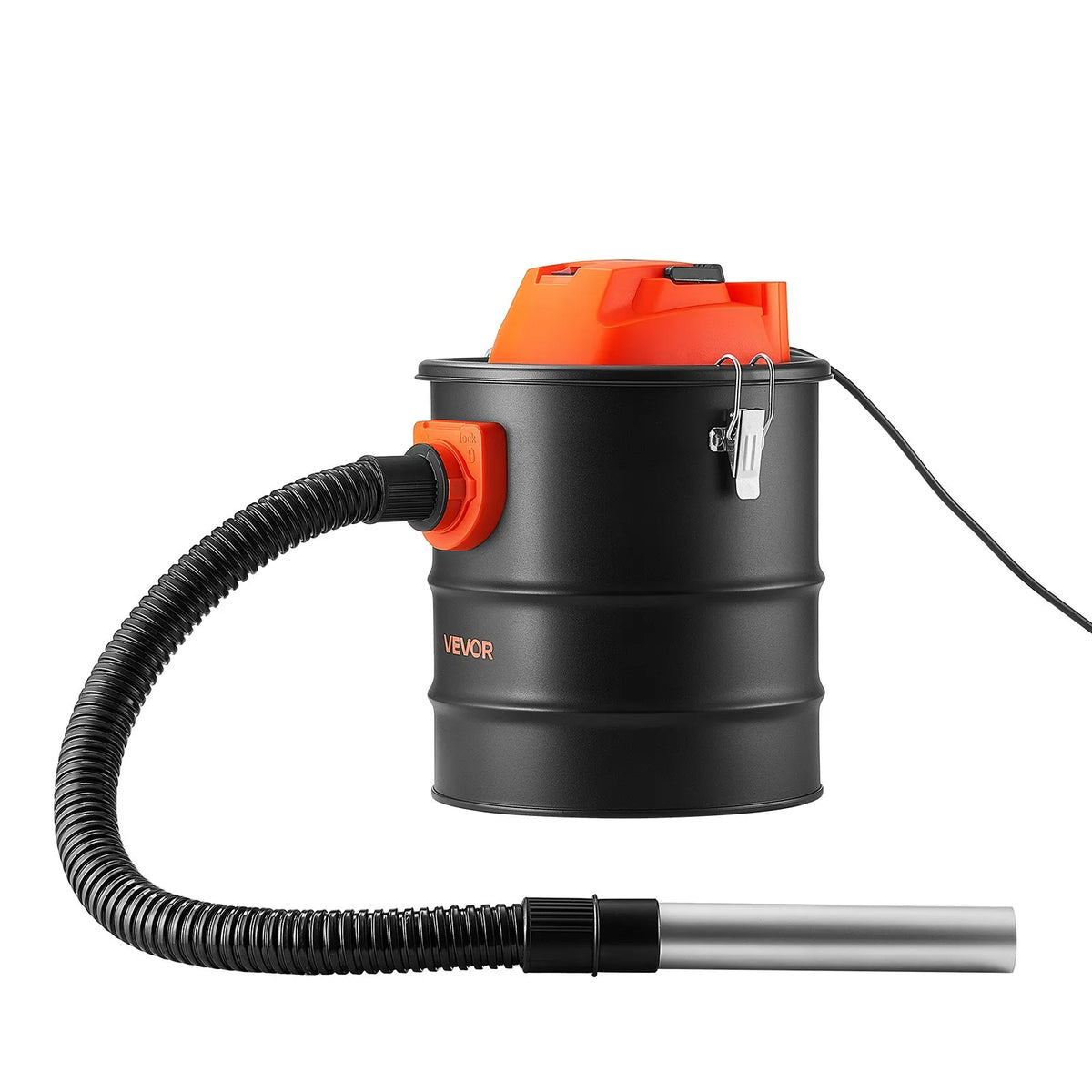VEVOR 15 l pelnu putekļsūcējs ar 1200 W jaudu, tērauda korpusu, divpakāpju filtrāciju un 0,8 m šļūteni kamīniem, krāsnīm un griliem
