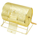 VEVOR misiņa pārklājuma loterijas bungas 409 × Ø305 mm, metāla izlozes grozs ar koka rokturi, ietilpība līdz 5000 biļetēm vai 200 pingponga bumbiņām, piemērots bingo un balsošanai