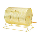 VEVOR misiņa pārklājuma loterijas bungas 409 × Ø305 mm, metāla izlozes grozs ar koka rokturi, ietilpība līdz 5000 biļetēm vai 200 pingponga bumbiņām, piemērots bingo un balsošanai