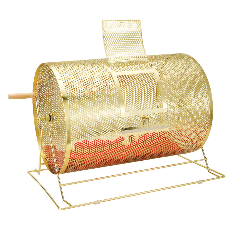 VEVOR misiņa pārklājuma loterijas bungas 376 × Ø540 mm, metāla izlozes grozs ar koka rokturi, ietilpība līdz 10000 biļetēm vai 300 pingponga bumbiņām, piemērots bingo un balsošanai