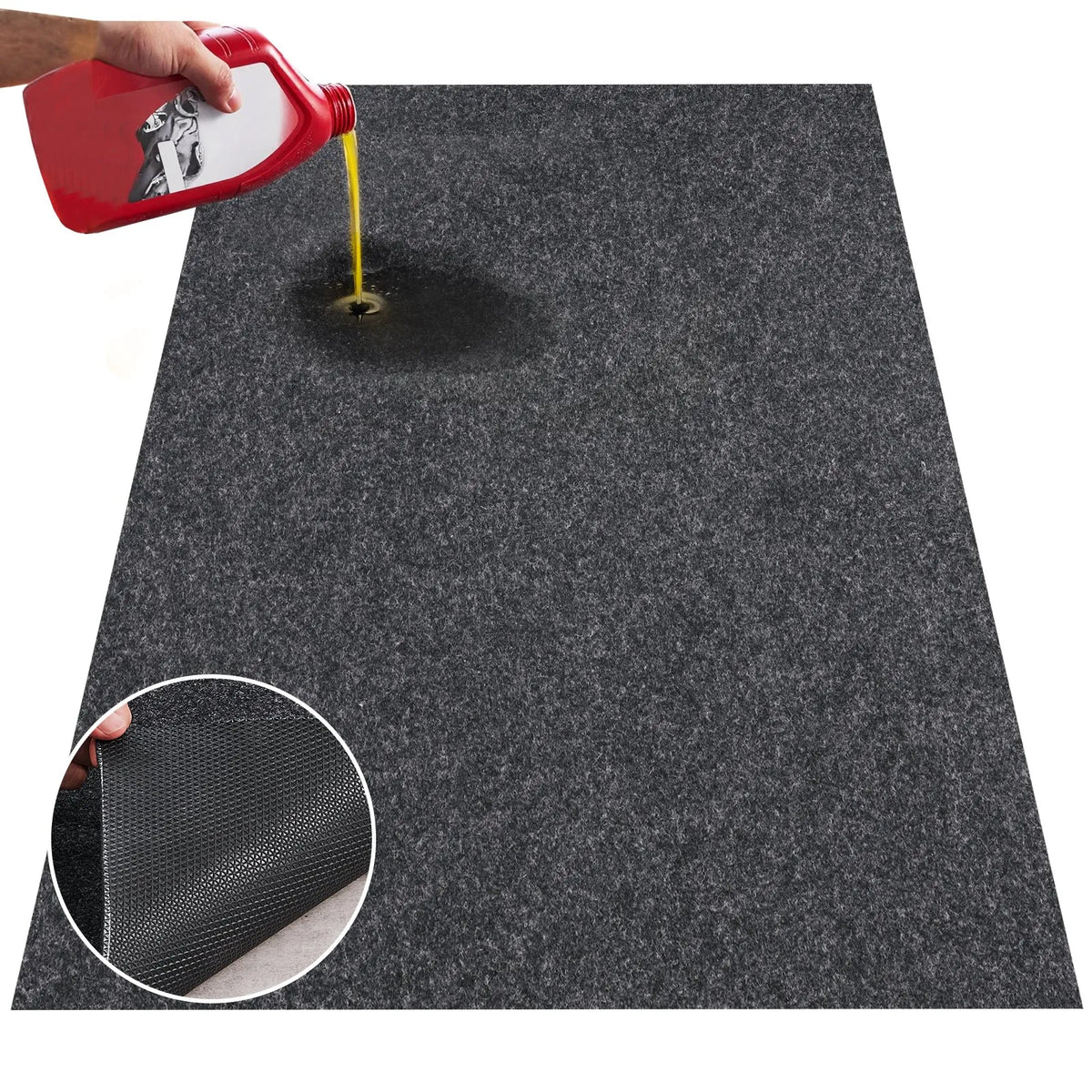 VEVOR garāžas grīdas paklājs 2,25 × 5,2 m, ūdensizturīga aizsardzība pret ūdeni, sniegu, lietu, dubļiem un eļļu automašīnām, neslīdošs izturīgs savākšanas paklājs ar TPE pretizplūdes pamatni, viegli tīrāms un apgriežams