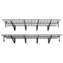 VEVOR lieljaudas 2 līmeņu sienas plauktu komplekts garāžai, 8 daļas, 615 × 1828 mm katram plauktam, oglekļa tērauda piekaramā uzglabāšanas sistēma ar 4 āķiem, kopējā kravnesība 454 kg, garāžai, darbnīcai, virtuvei un veļas telpai, melns