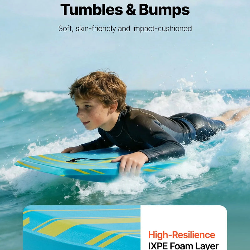 VEVOR bodyboards 1055 mm, EPS putu kodols, ar plaukstas siksnu, UV izturīgs, iesācējiem un jauniešiem līdz 82 kg - ZEMLETES.LV
