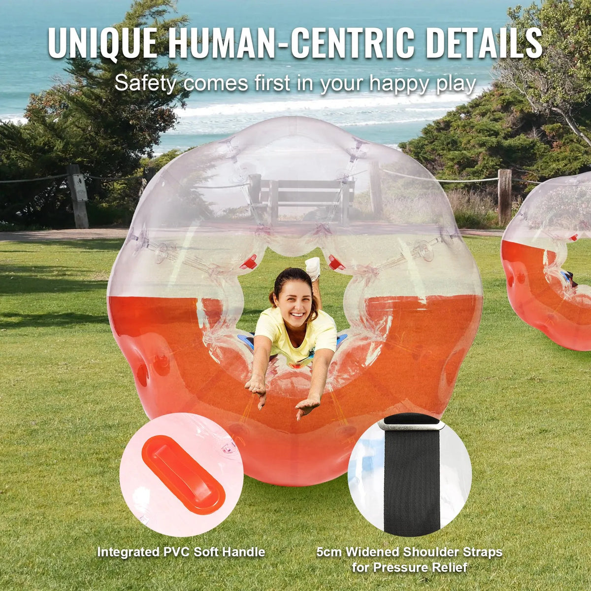 VEVOR Inflatable Sumo Bumper Ball 1.5 m for Teenagers and Adults, 0.8 mm PVC, 1 pc