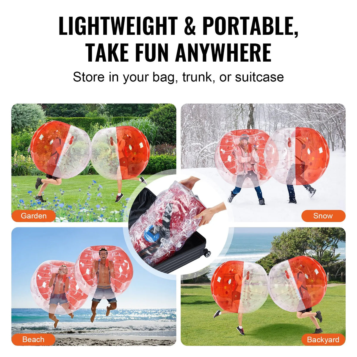 VEVOR Inflatable Sumo Bumper Ball 1.5 m for Teenagers and Adults, 0.8 mm PVC, 1 pc
