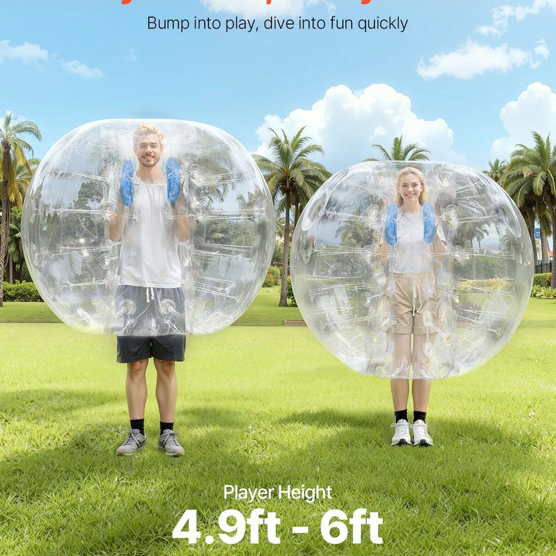 VEVOR piepūšamā bumper bumba 1 gab., 1,5 m sumo zorb bumba pusaudžiem un pieaugušajiem, 0,8 mm PVC cilvēka kāmja burbuļbumba āra komandu spēlēm dārzā, pagalmā un parkā